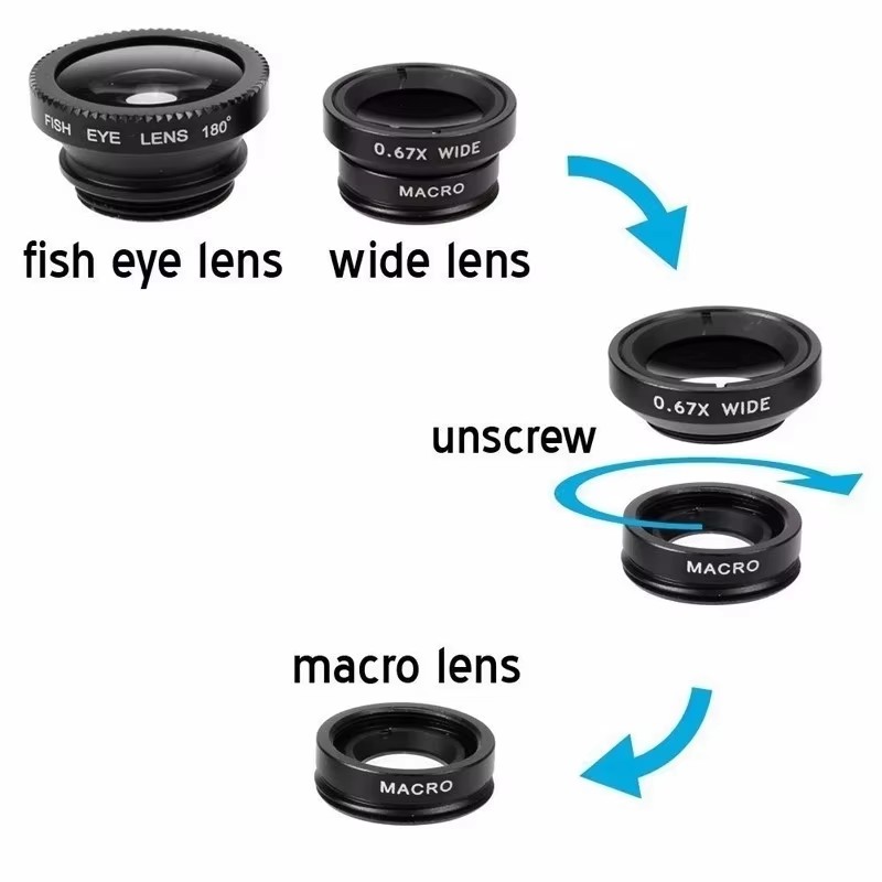 3In1 Mobile Phone Fish Eye Len - Fishing Camera ulasan dan harga